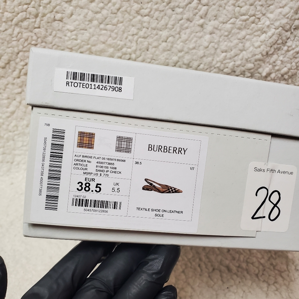 Burberry Birdie Check Slingback Flats - Picture 10 of 11